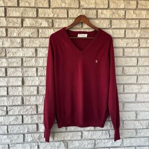 Vintage Men’s Christian Dior Monsier V-neck Maroon Sweater Size Large